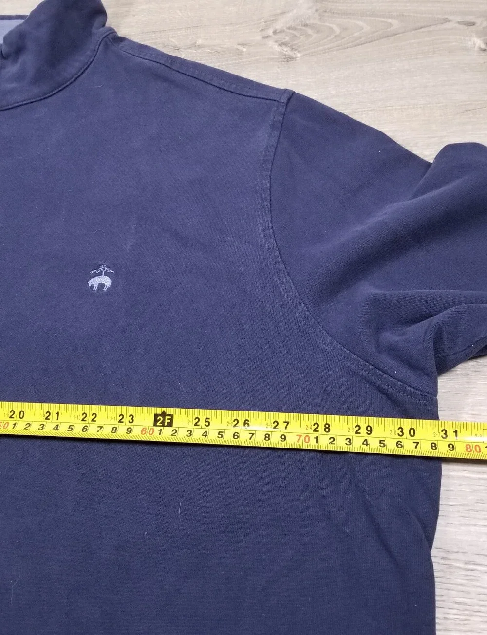 Brooks Brothers Quarter Zip Pullover Sweater Blue Mens 3XL Golf Casual Cotton